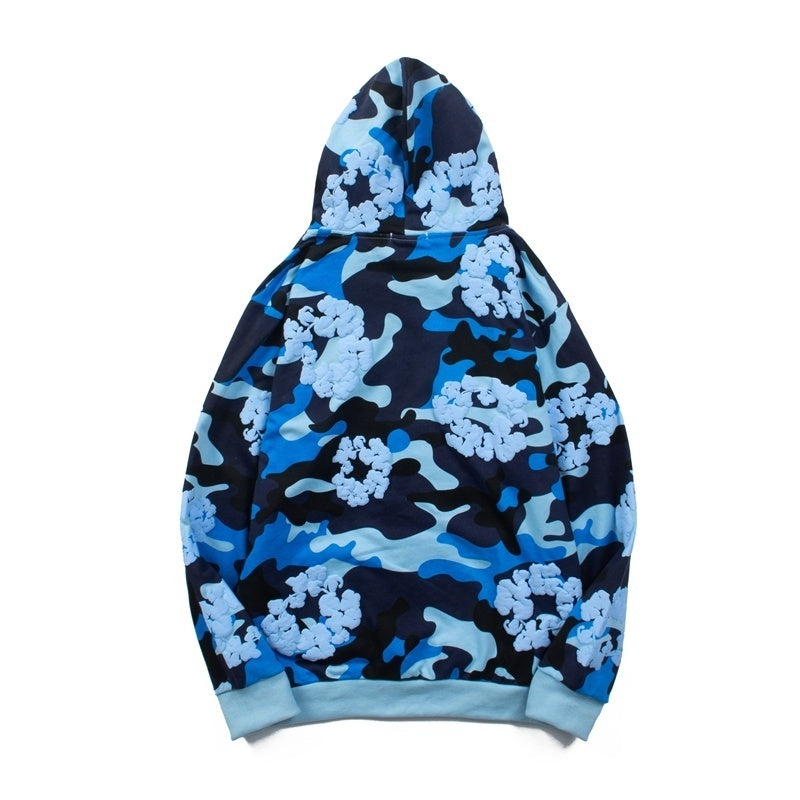 Denim Tears Hoodie Y2K Fleece Camouflage Cotton Wreath Graphic Oversized Hooded