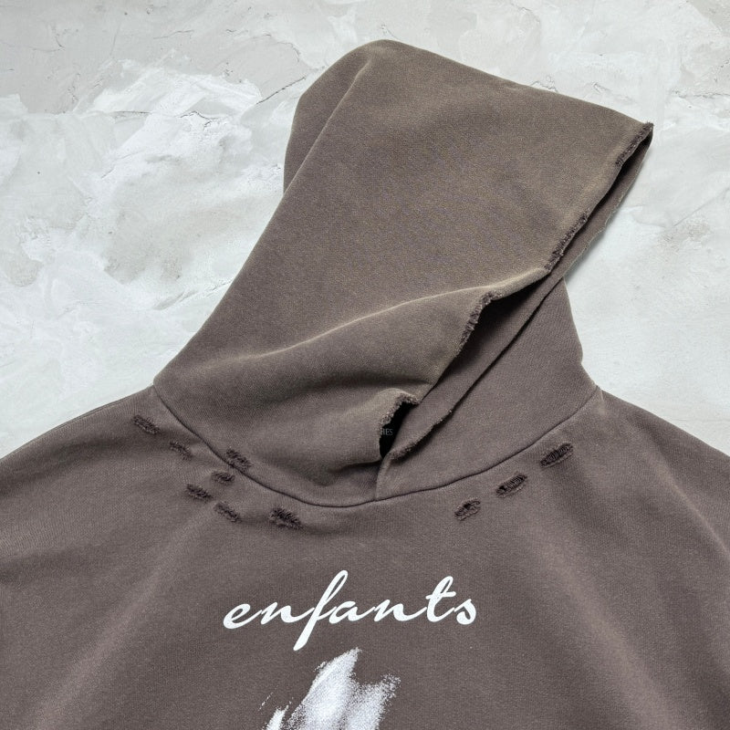 Unisex Vintage Hoodie Ethereal Portrait Limited Edition Hoodie â€?Custom heavyweight fabric, handcrafted distressed detailing, and a natural fade effect achieved through Asute enzyme-abrasion washing.