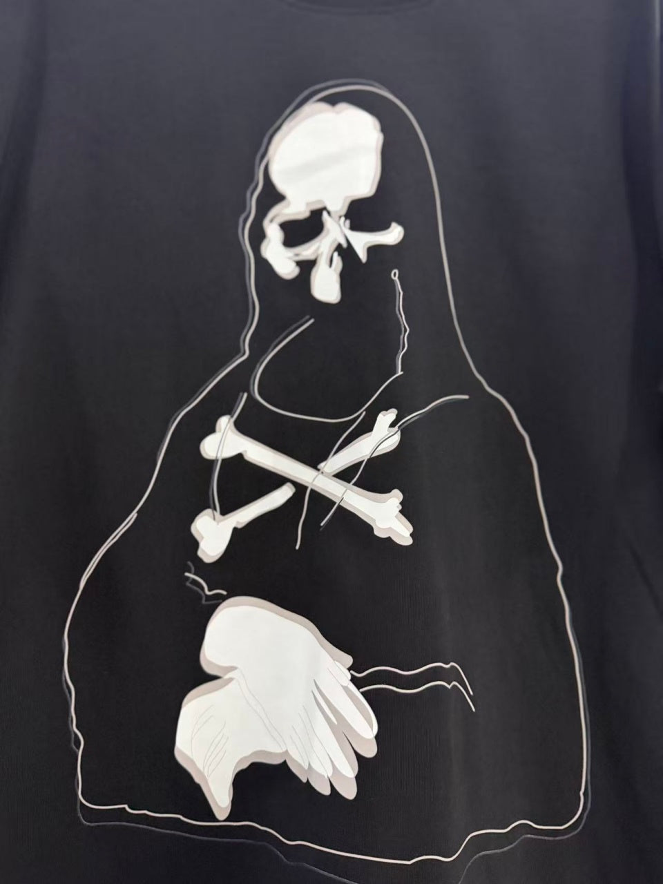 Vintage style washed summer wear T shirt Skull 260G pure cotton high-quality streetwear