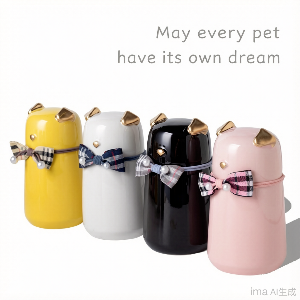 Pet Urn Ceramic Urn Moisture-proof Sealed Pet Urn Puppy Dog Death Cremation Hair Storage Jar Pet Aftermath