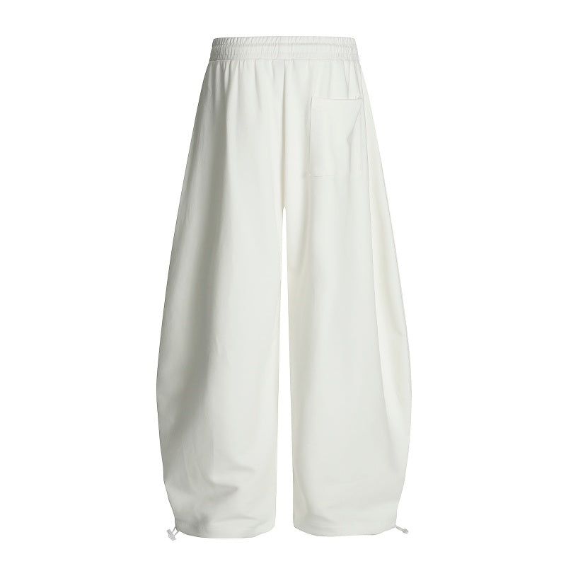 American-style streetwear harem pants Monochrome Tone Heavyweight Brushed Texture