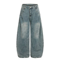 American-style streetwear harem pants Pleated Front Relaxed Curved Denim