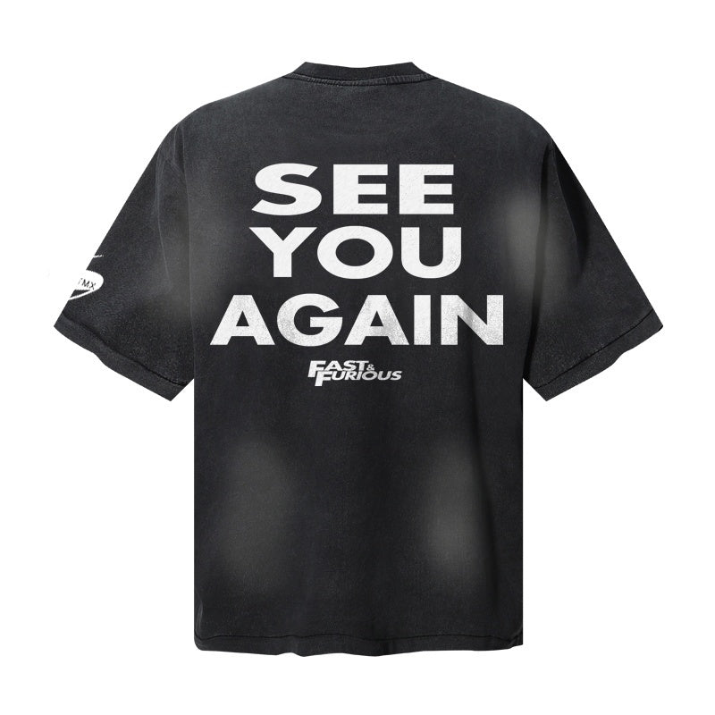Saint Michael T Shirts Furious 7 Racing Tire Vintage Black Washed Tee Graphic