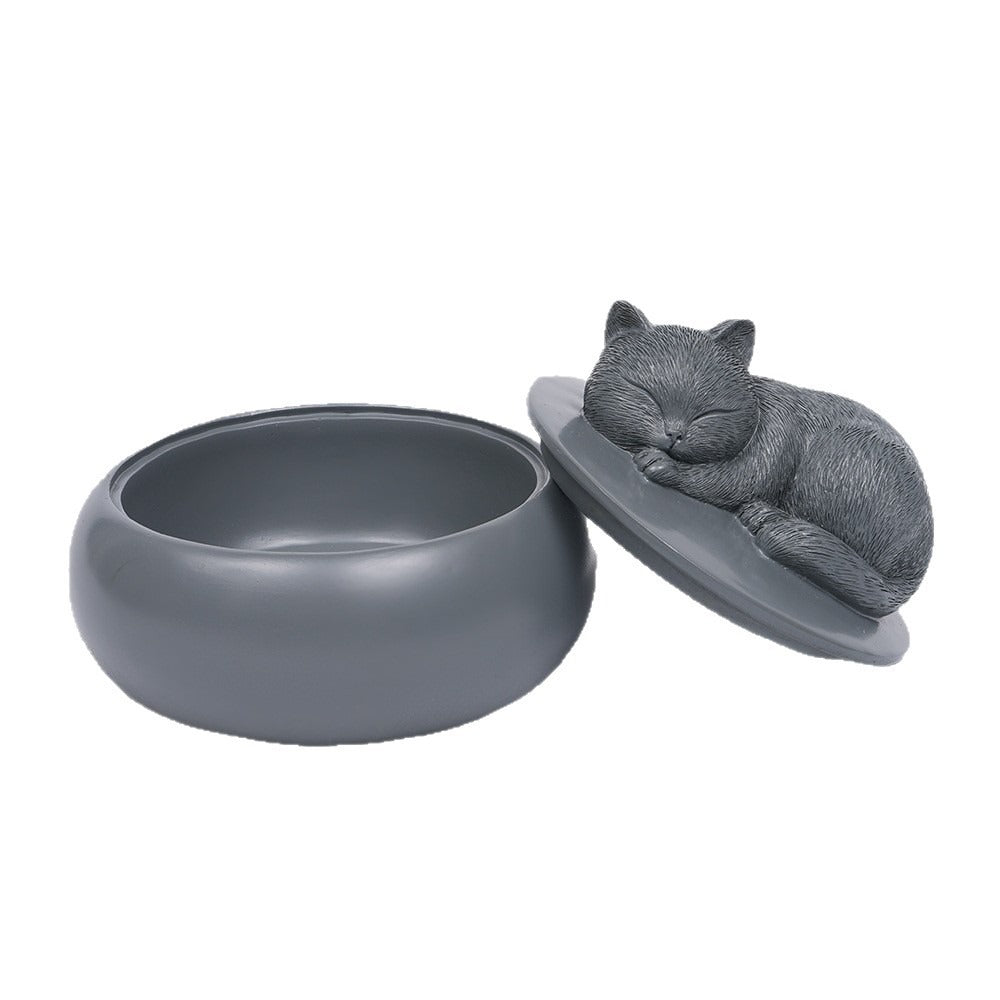 Pet Urn Resin Craft Cat Urn Ornament Creative Home Decor Bedroom Tabletop Pet Souvenir Box Crafts