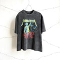 Unisex Vintage T Shirts Saint × BerBerJin × Metallica three-way collaboration washed short-sleeve tee. Features vintage single-stitch construction, heavy enzyme-wash finish, and distressed cut-and-tear detailing across multiple areas.