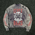 Unisex Vintage  sweatshirt Guns N' Roses x Harley-Davidson Tour Limited Edition Crewneck Sweatshirt â€?Heavyweight, Washed & Distressed Finish