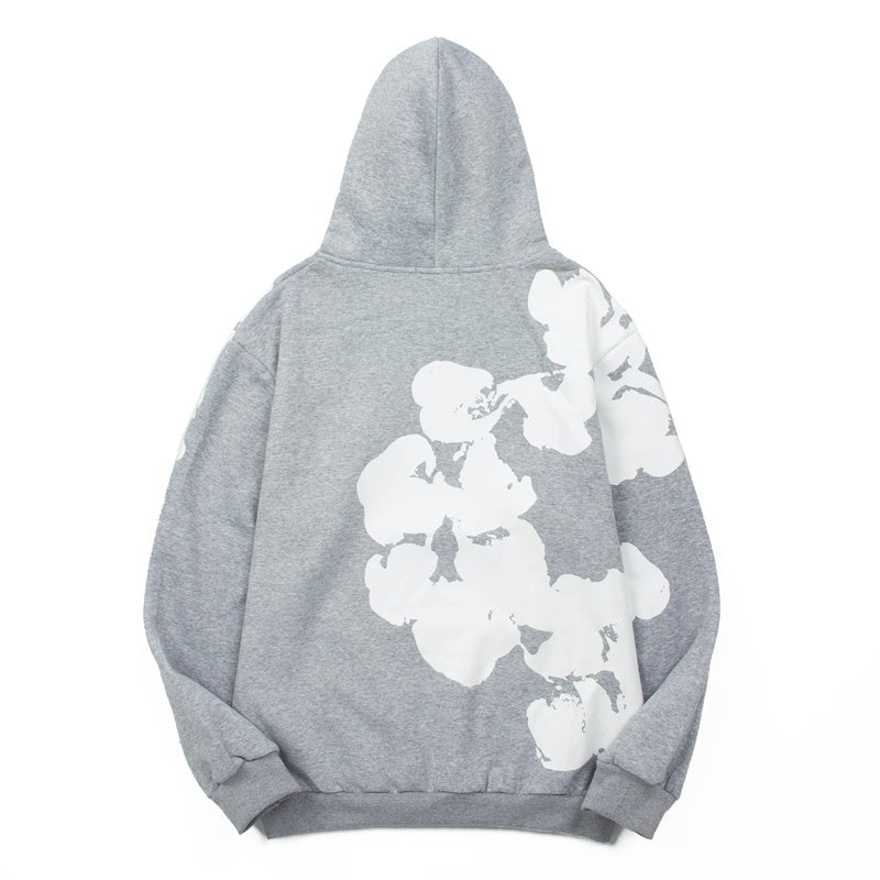 Denim Tears Hoodie Fleece Asymmetric Side Cotton Wreath Graphic Oversized Hooded
