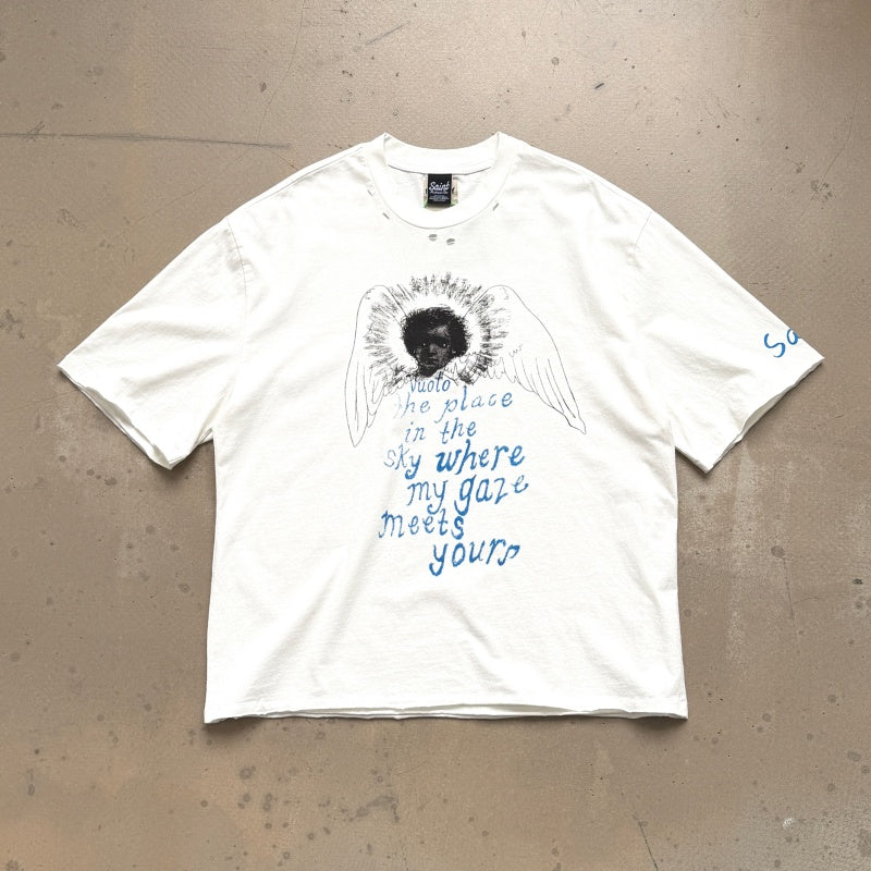 Unisex Vintage T Shirts Saint x Gallery Dept. Guardian Angel Collaboration (Limited Edition). Features heavyweight 320g fabric that retains its quality after washing and matches the original specifications. Constructed using vintage-style single-st