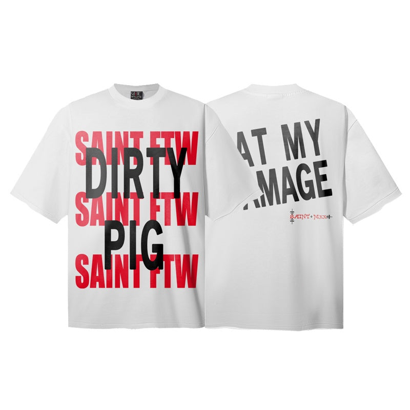 Saint Michael T Shirts High Contrast Red & Black Typography Streetwear Artwork