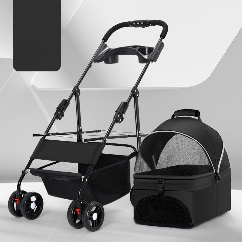Pet Stroller 2026 Portable Pet Cart Separable Dog Cat Cat Bag Small and Medium Dogs Outdoor Out Cross Border Cart