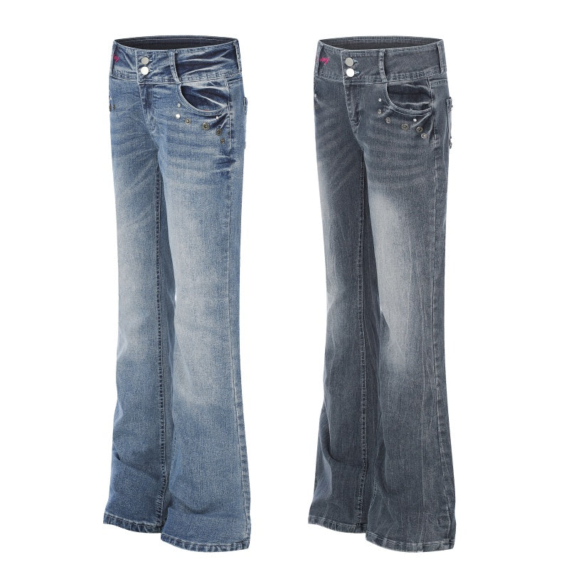 American-style streetwear harem pants Crinkle Fade Detail Vintage Distressed Weave