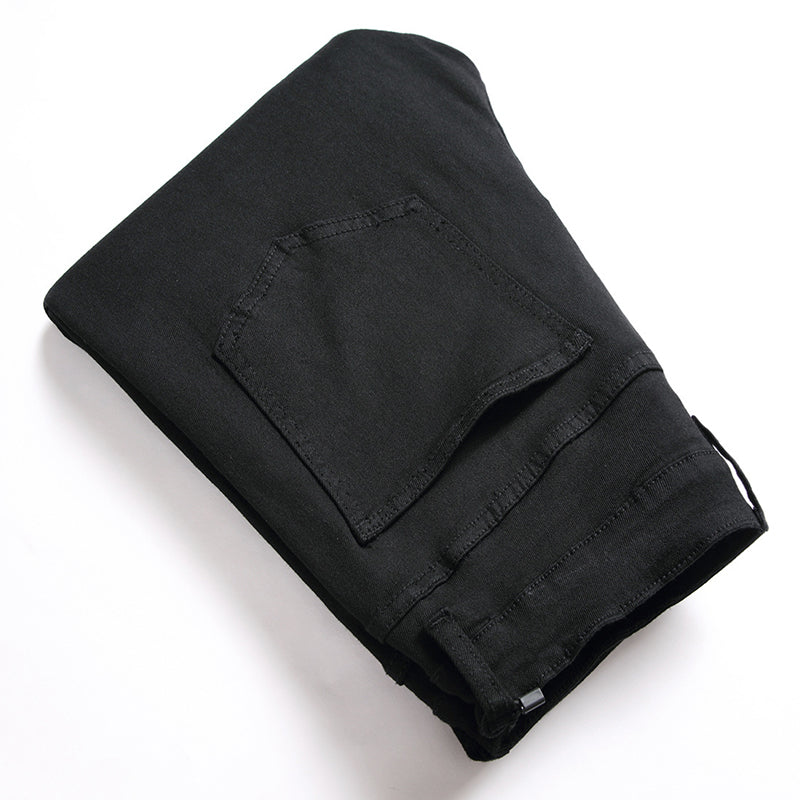 Mens Fashion Jeans pure black 5609# Pure cotton high quality