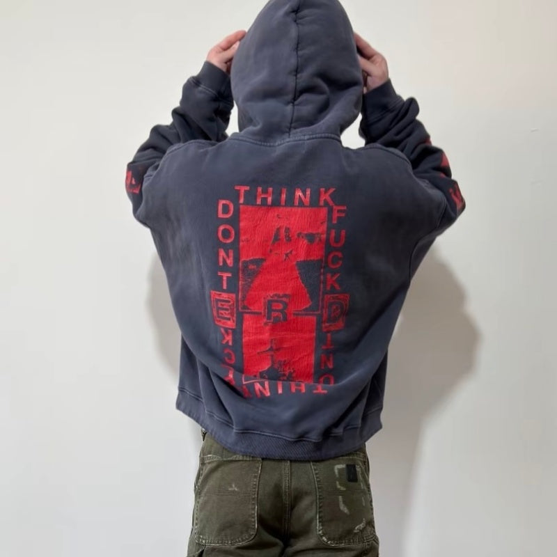 Unisex Vintage Hoodie  Shackled Red Lips Limited Edition Hoodie â€?Custom-made, heavyweight, and true to the original [Navy Blue]