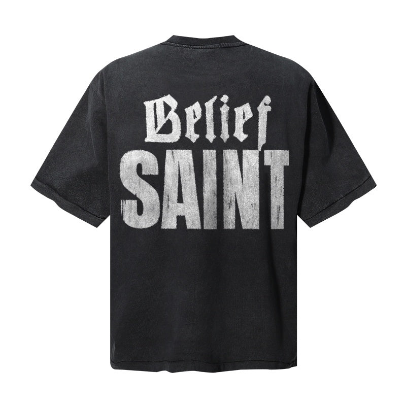 Saint Michael T Shirts Gothic Religious Figure Bold Text Layout