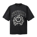 Saint Michael T Shirts Dark Academia Floral Shield Grunge Texture