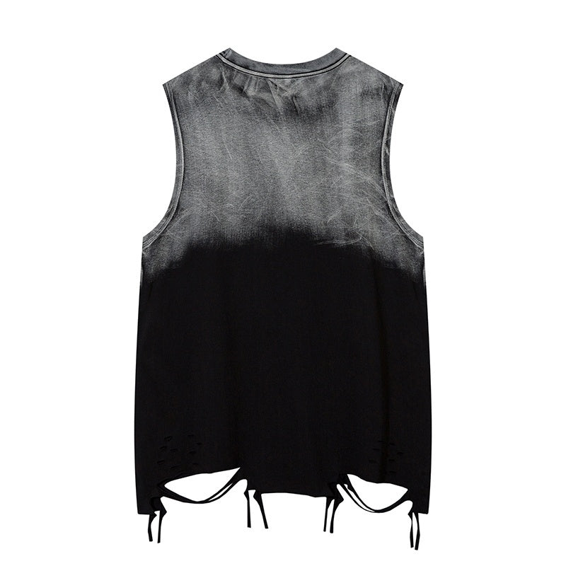 Unisex vintage camisole Black gradient metal
