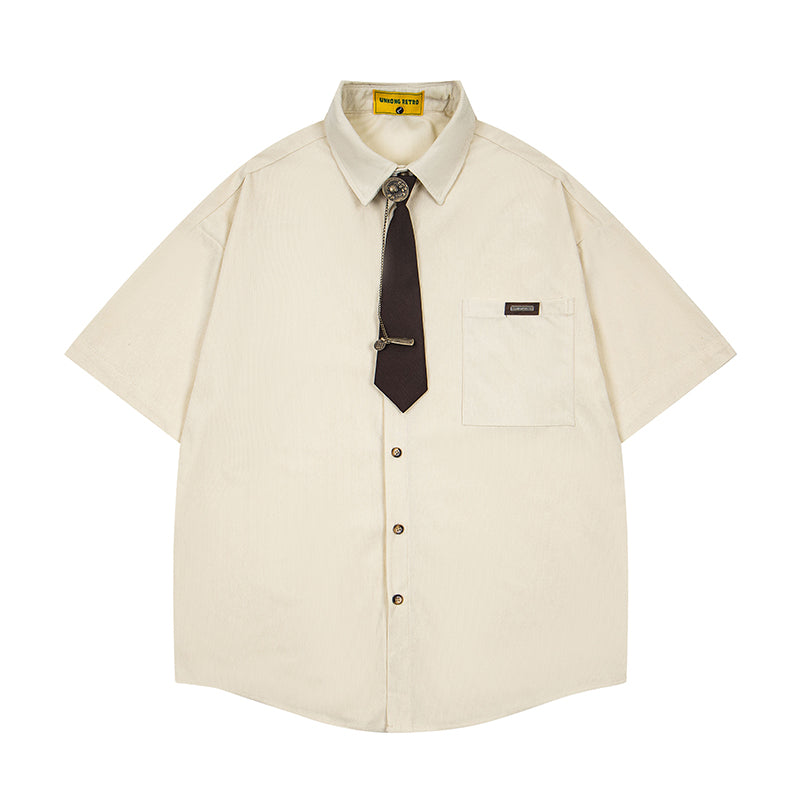 Unisex vintage T-shirt Polo shirt with a stand-up collar