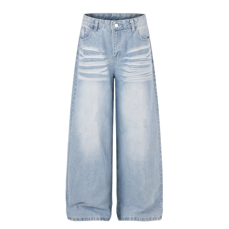 American-style streetwear harem pants Light Pale Wash Oversized Wide Silhouette