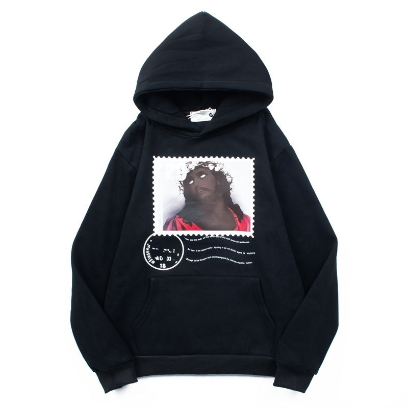 Denim Tears Hoodie Y2K Heavyweight Religious Postage Stamp Printed Oversized Streetwear Hoodie
