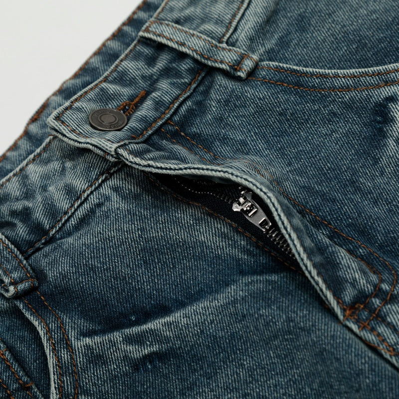 American-style streetwear harem pants Vintage heavy wash curved denim cut