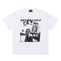 ERD T Shirts Memory Slogan Fragmented Vintage Photo Collage Top