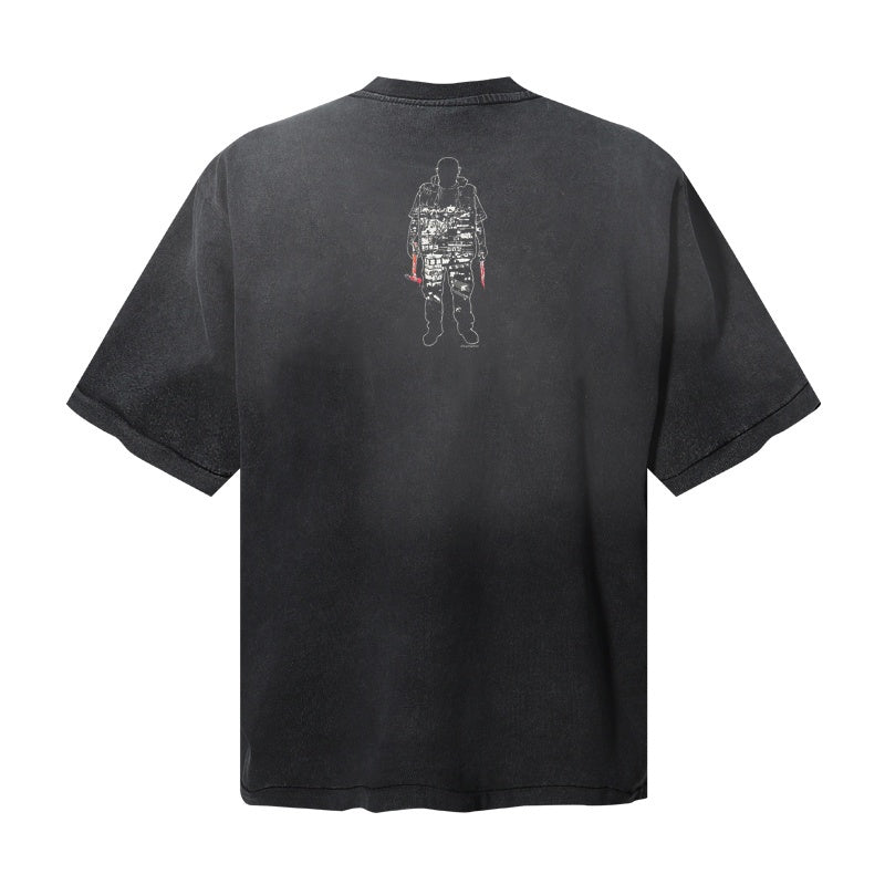 Saint Michael T Shirts Shades-Wearing Male Portrait & Urban Street Sign Background Central Front Print Design