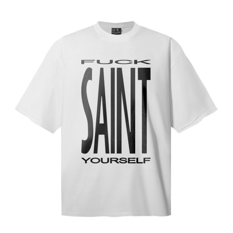 Saint Michael T Shirts High Contrast Oversized Text Layout Design