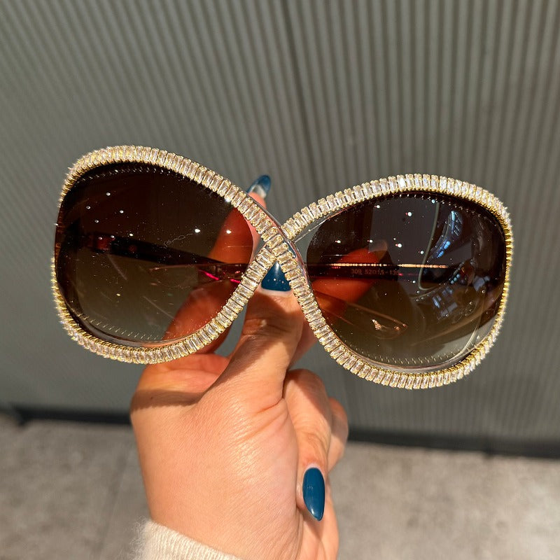 Trendy punk glasses retrocut out