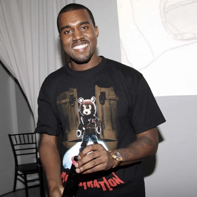 Mens T-shirt Vintage Kanye West Dropout Bear print