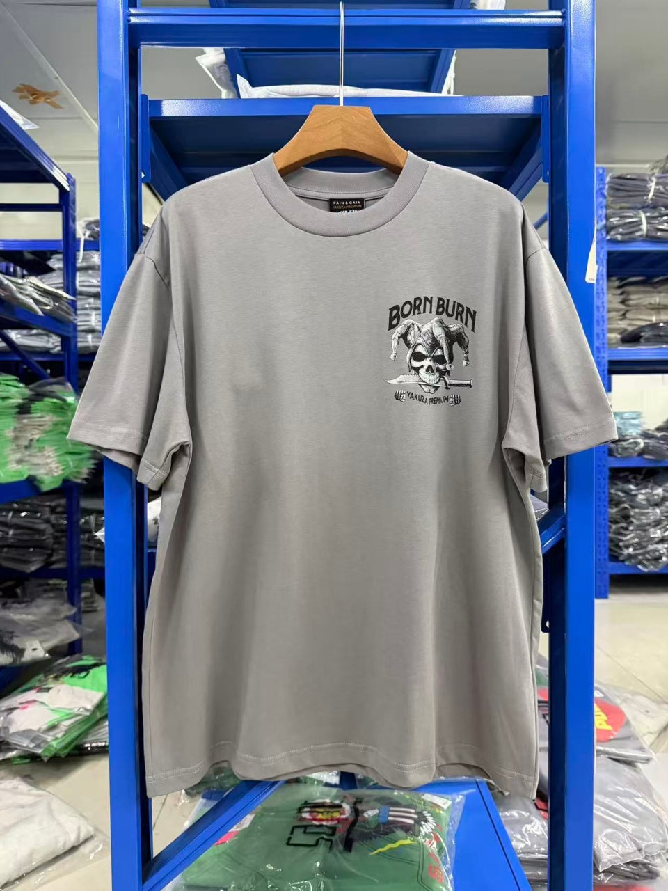 Vintage style washed summer wear T shirt Skull 260G pure cotton high-quality streetwear