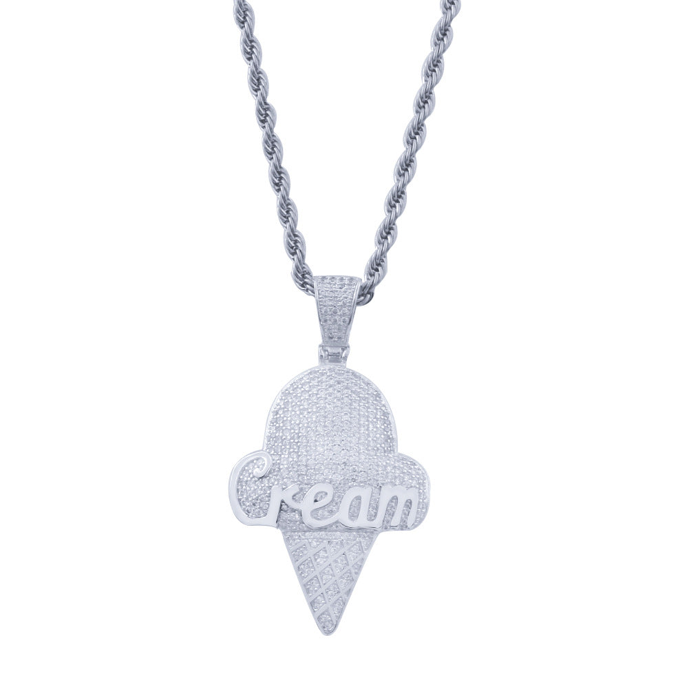Jewelry Copper Microencrusted Zircon Jewelry Necklace Hip Hop Spectrum St. Valentine's