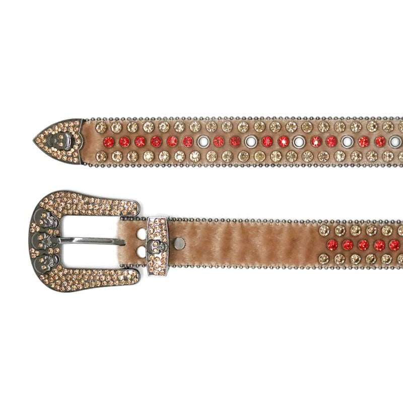Hip-hop punk rhinestone belt meneasiest for match