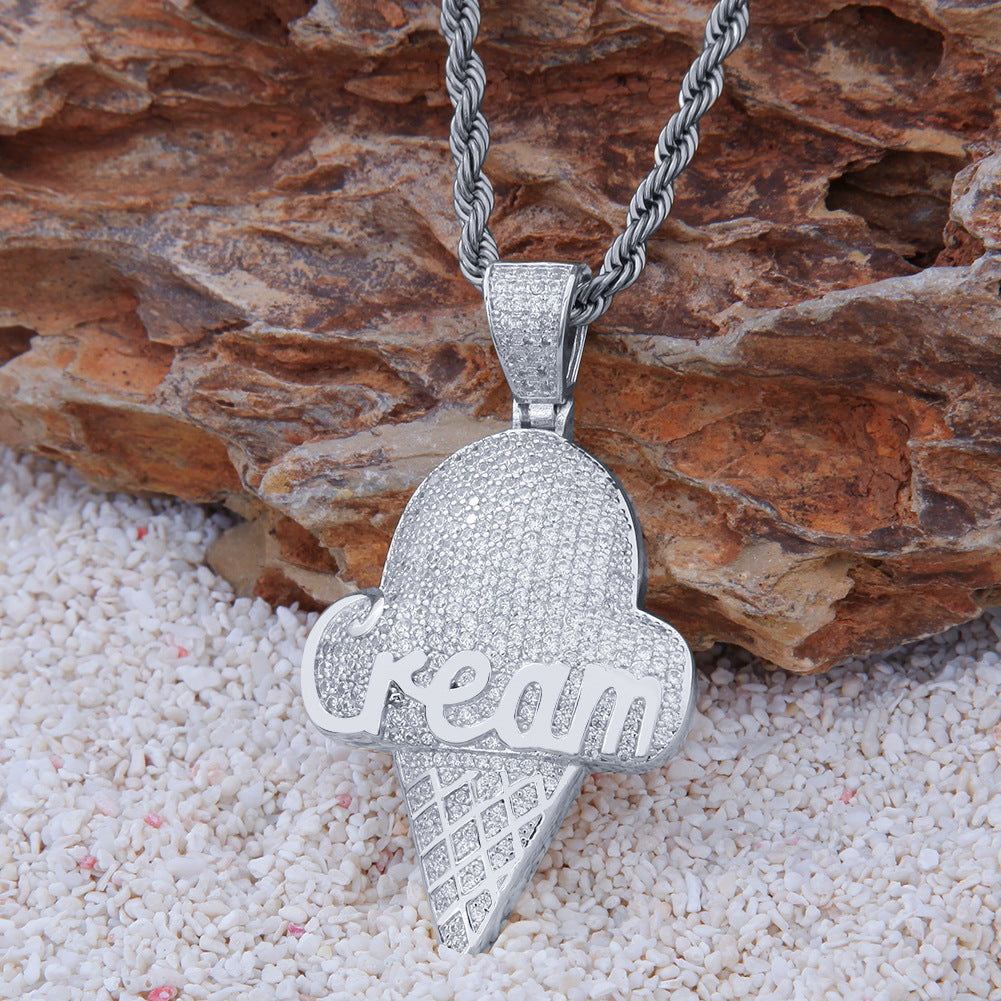 Jewelry Copper Microencrusted Zircon Jewelry Necklace Hip Hop Spectrum St. Valentine's