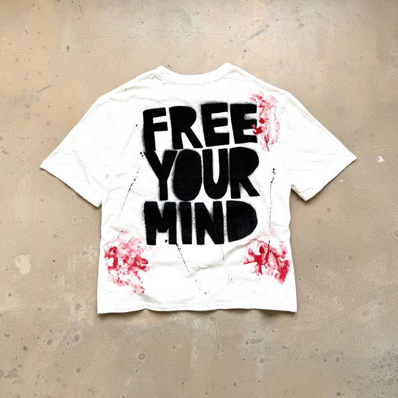 Unisex Vintage T Shirts Saint Street Dirty â€?An Unconventional Limited Edition. Street-graffiti style T-shirt featuring hand-painted splatter effects, multi-location hand-distressing, and a heavy-weight fabric treated with an enzyme-stone wash and