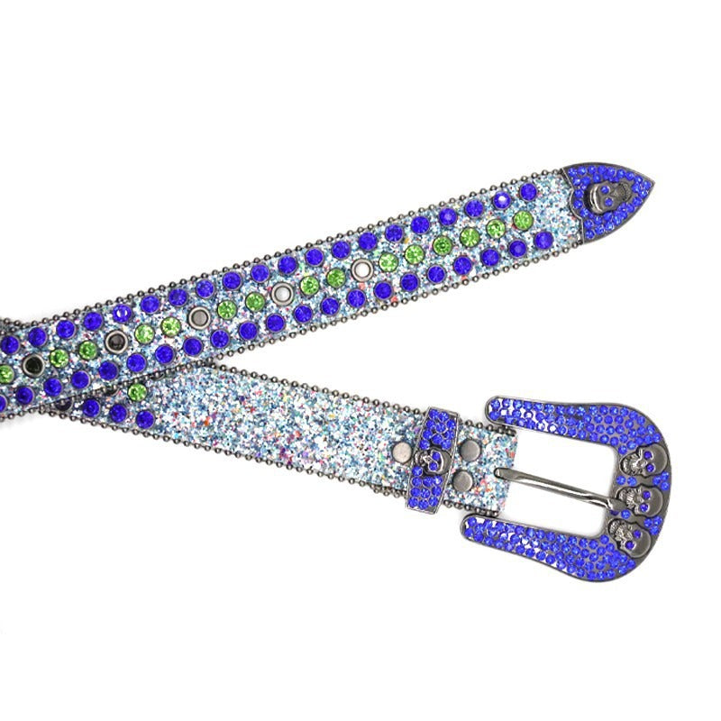 Hip-hop punk rhinestone belt punk full diamond alloy pin buckle