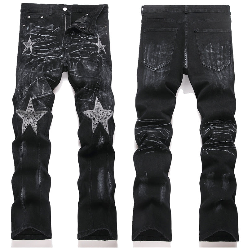 Mens Fashion Jeans Star Rhinestones S3972# Pure cotton high quality