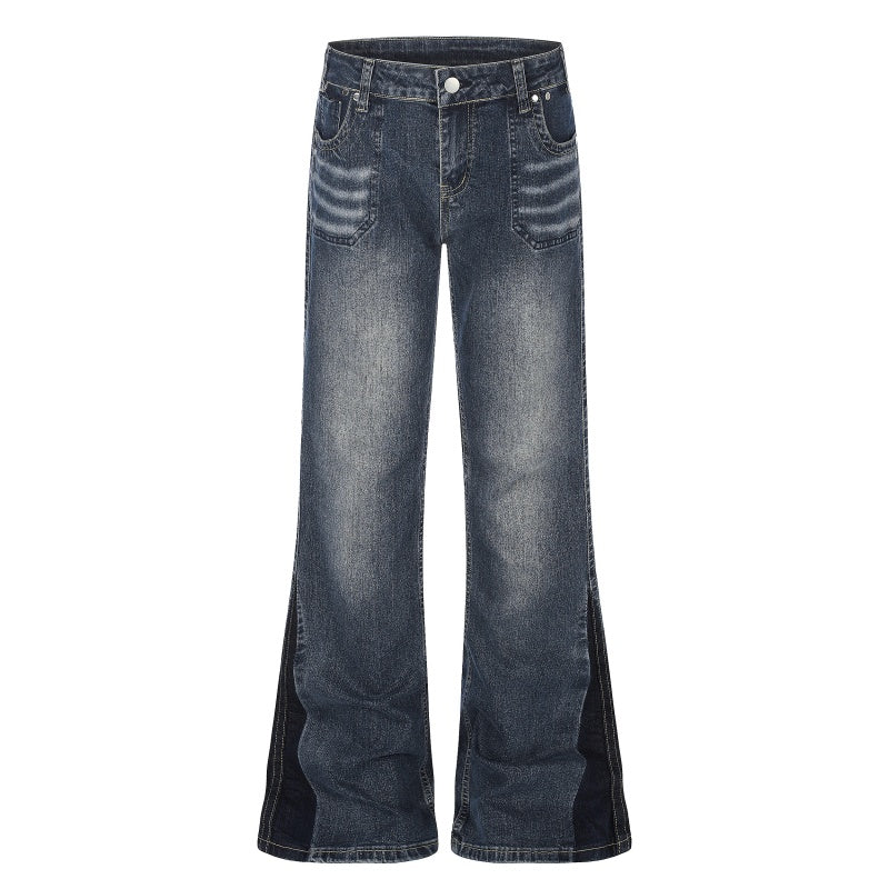 American-style streetwear harem pants Sandblasted Texture Distressed Pocket Stitch