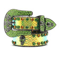 Hip-hop punk rhinestone belt snakeskin pattern