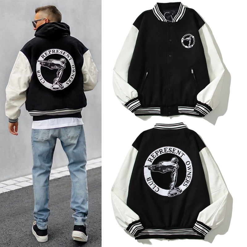 American-style baseball jacket Powered by Represent â€?Club Logo Embroidery (Vibe Style)