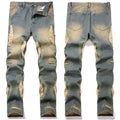 Mens Fashion Jeans Damaging embroidery 5717# Pure cotton high quality