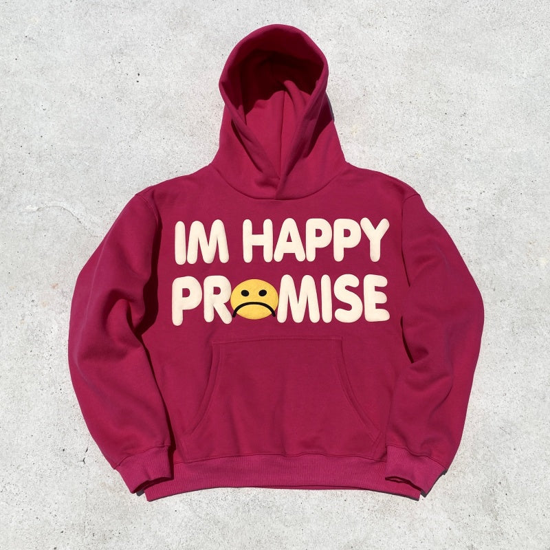 Unisex Vintage Hoodie  CPFM CHO â€?Charcoal Grey & Rose Pink â€?Puff Print & Fleece-Lined