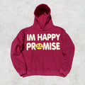 Unisex Vintage Hoodie  CPFM CHO â€?Charcoal Grey & Rose Pink â€?Puff Print & Fleece-Lined