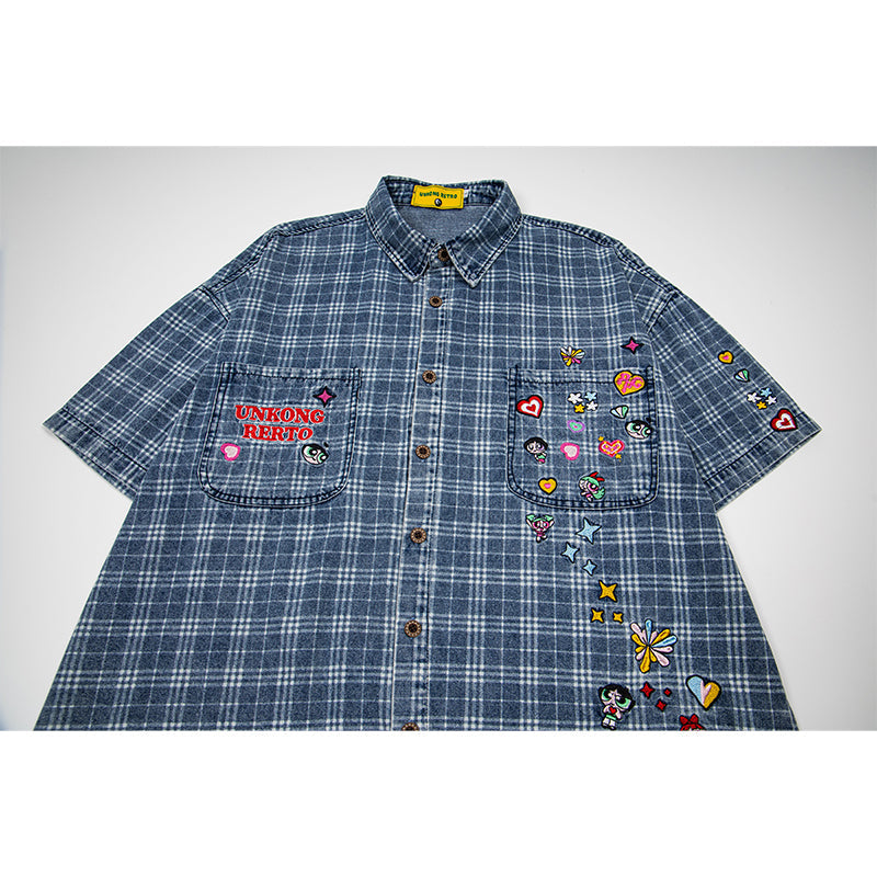Unisex vintage T-shirt Polo shirt with a stand-up collar