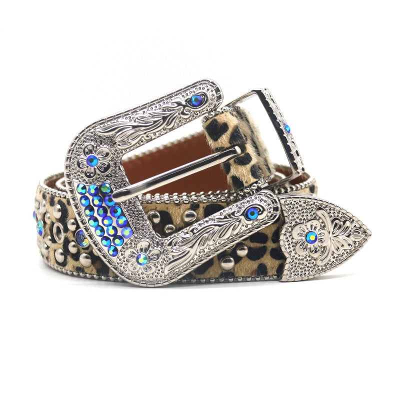 Hip-hop punk rhinestone belt punk style