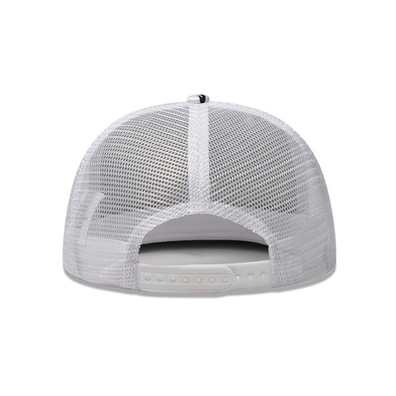 Trendy flat brimmed snapback hatsspring summer breathable sunshade