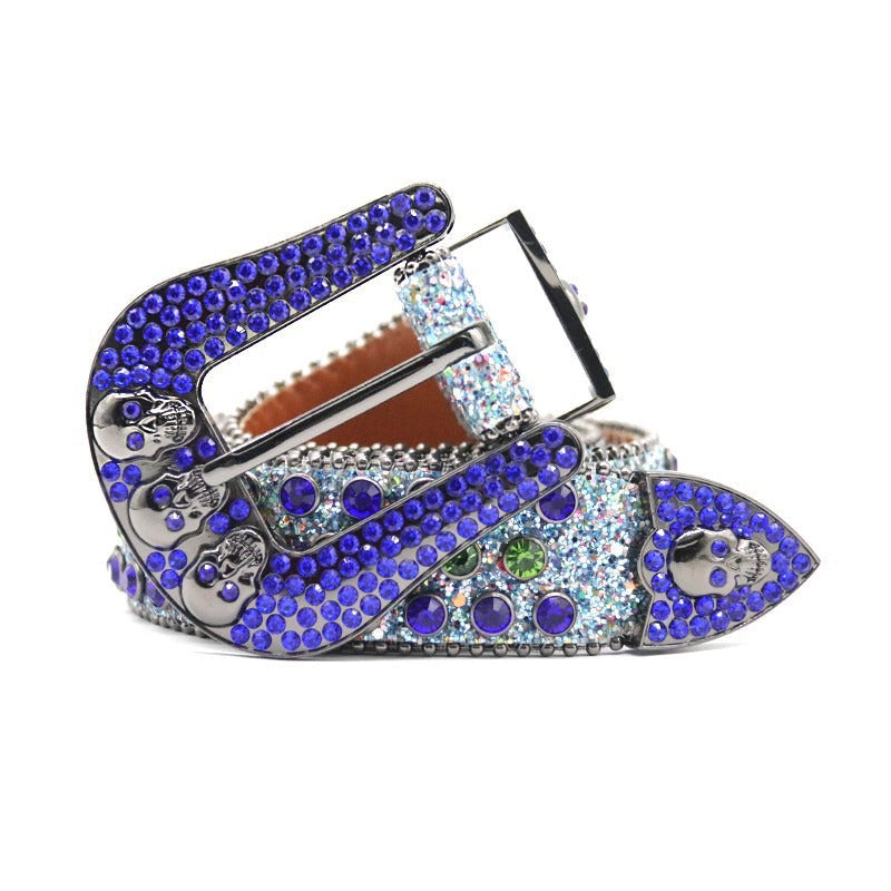 Hip-hop punk rhinestone belt punk full diamond alloy pin buckle