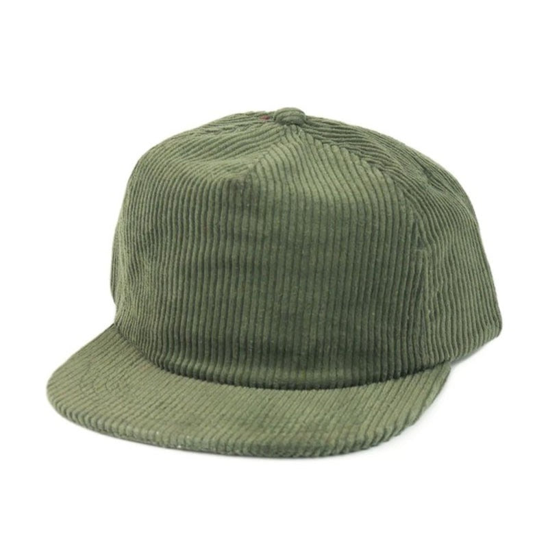 Trendy flat brimmed snapback hatscorduroy heattech breathable