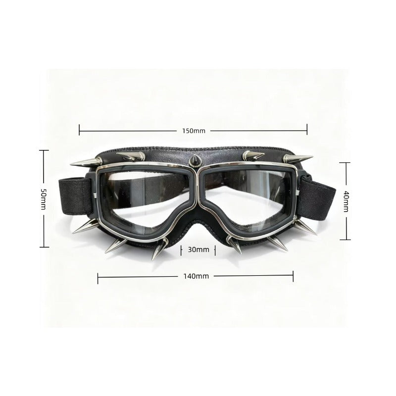 Trendy punk glasses retro leather binding