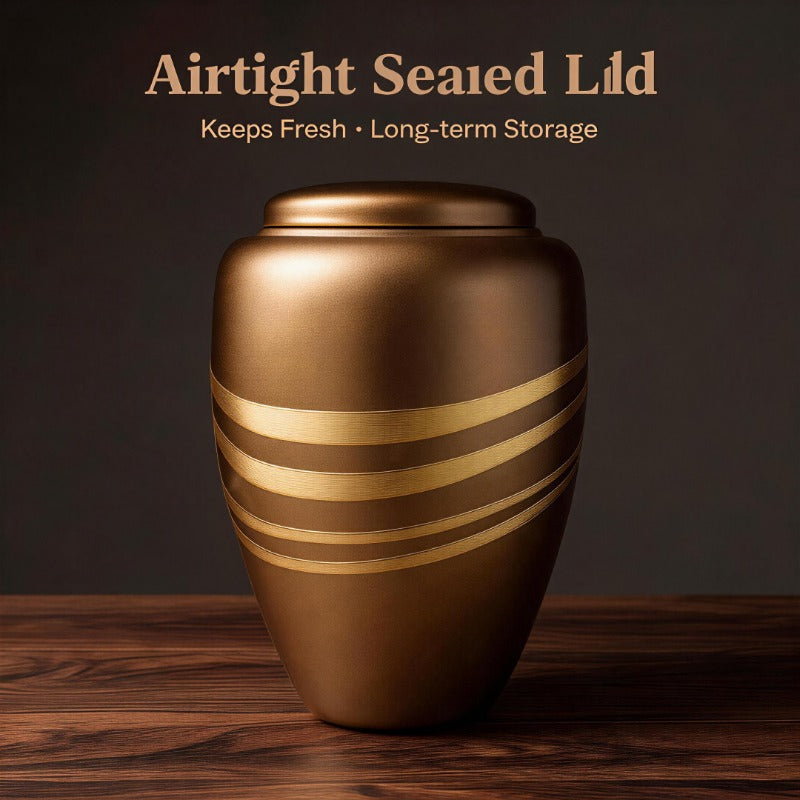 Pet Urn Creative Resin Craft Urn, Golden Thread Hairy Child Memorial Sealed Jar Pet Relatives Memorial Jar