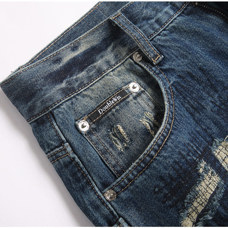 Mens Fashion Jeans damaged #027 Pure cotton high quality